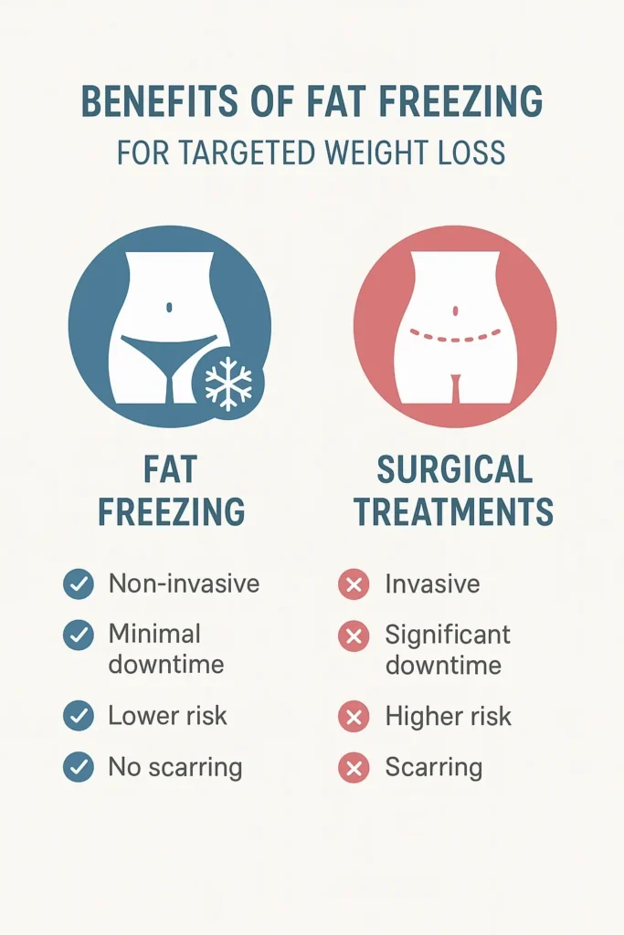 graphic showing the benefits of fat freezing Chesham